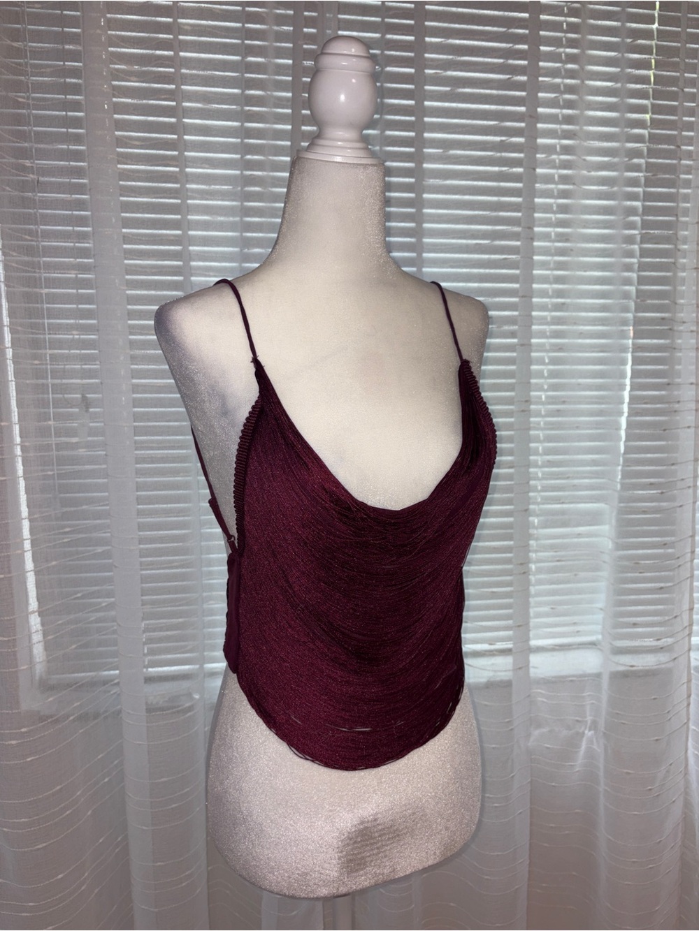 Jaded London Burgundy Draped Cowl Camisole